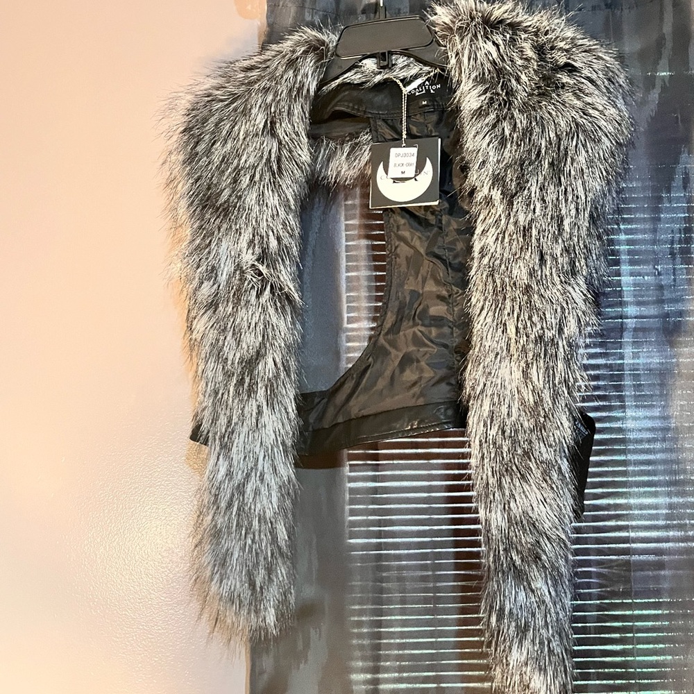 LA Collection “Faux Fur” vest. Never worn